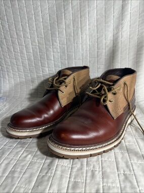 Timberland Britton Hill waterproof chukka boots two-tone leather and canvas